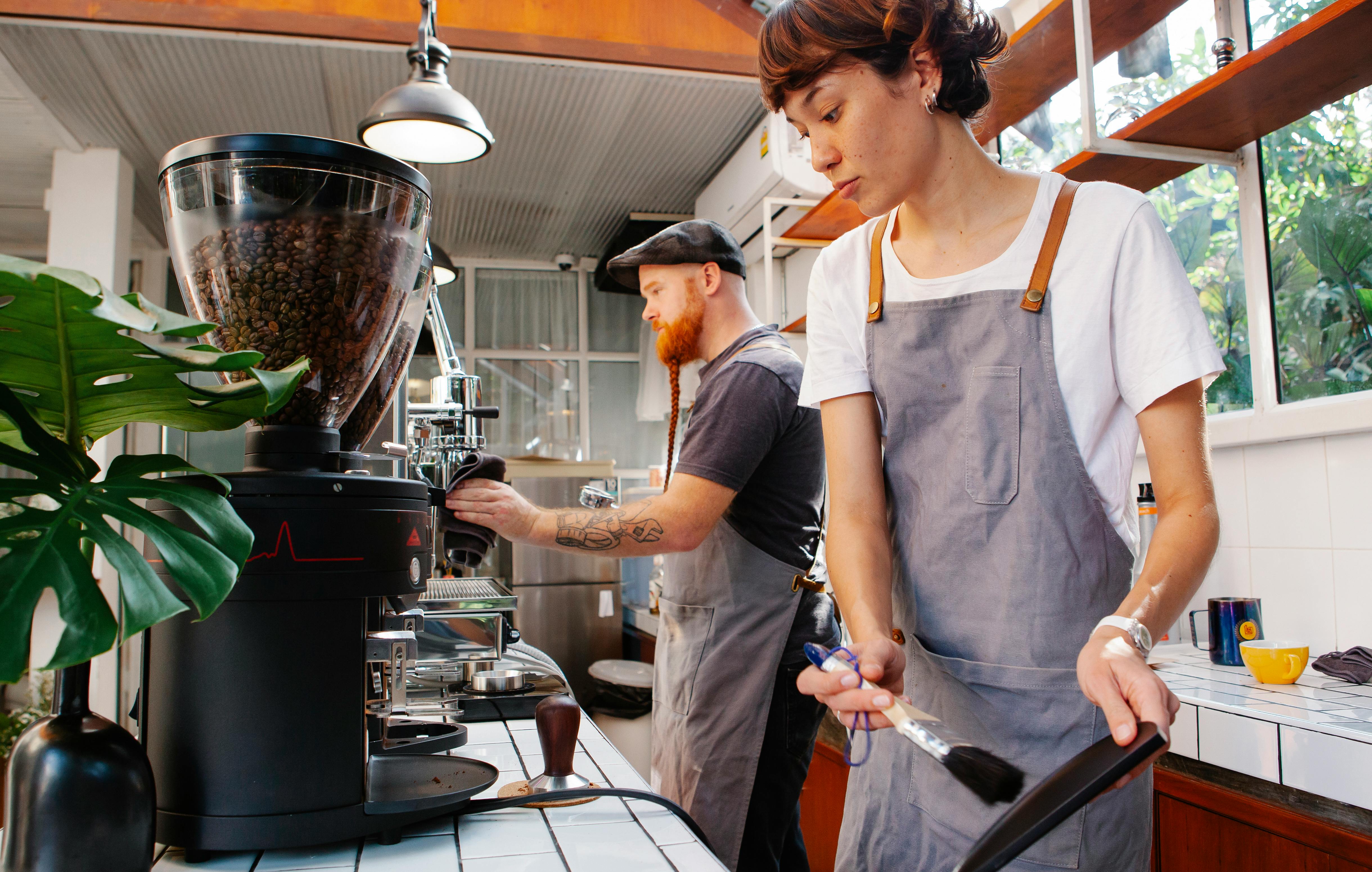 Small business team working together